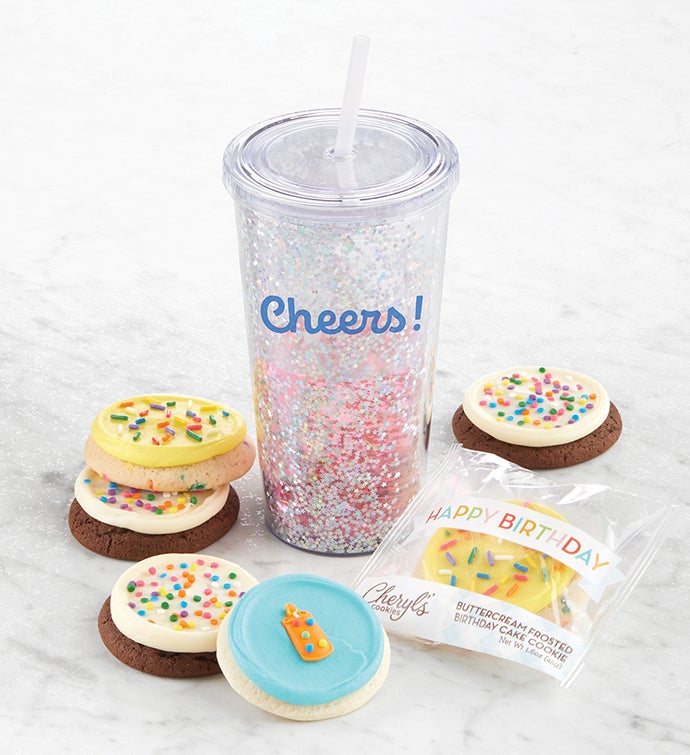 Birthday Tumbler and Cookies